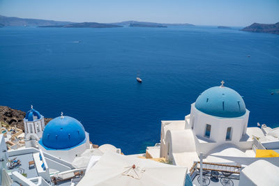 Beautiful landscape panorama view of santorini greece