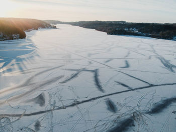 Snow covered land