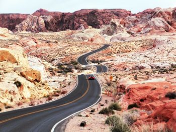 Vehicle of country road in desert