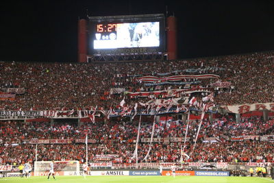 Group of people looking at stadium