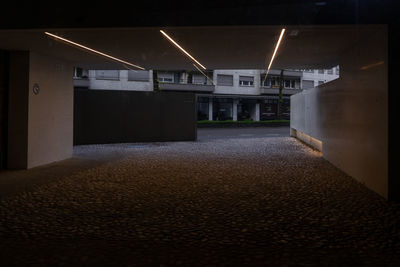 View of empty subway station platform