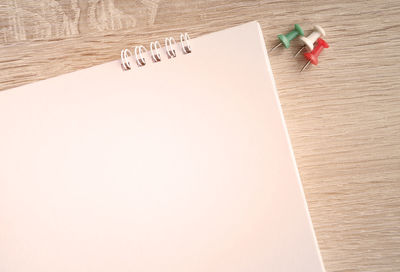 High angle view of pen on table