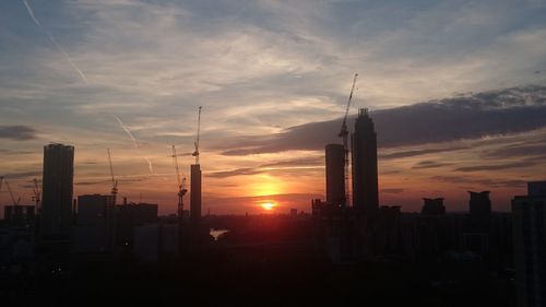 View of city at sunset