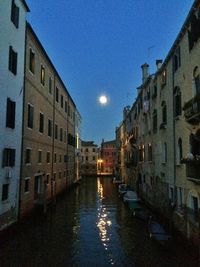 View of canal in city