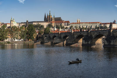 View of bridge over river