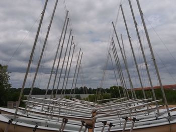 Low angle view of sailboat against sky