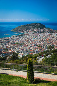 View from the hill in alanya, turkey. alanya cityscape. turkish resort. view from top 