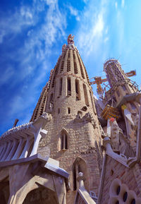 Low angle view of temple building against sky