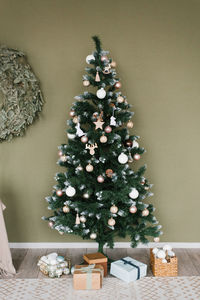 Christmas decorations on table