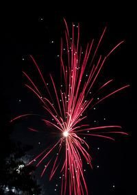 Firework display at night