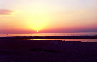 Scenic view of sea at sunset