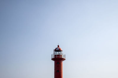 Low angle view of lighthouse against sky