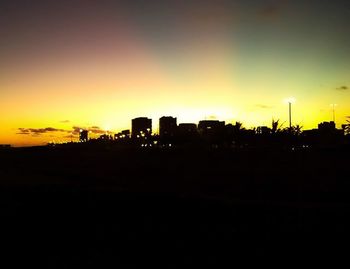 Silhouette landscape at sunset