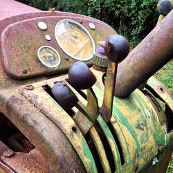 Close-up of rusty metallic object