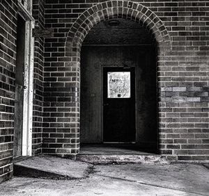 Closed door of old building