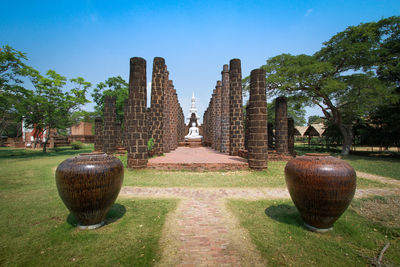 Panoramic view of temple against sky