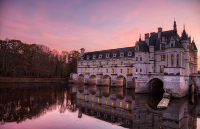 Reflection of buildings in water