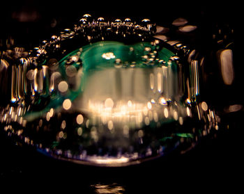 Close-up view of illuminated lights