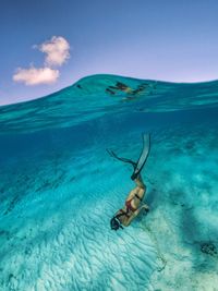 Man swimming in sea