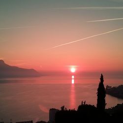 Scenic view of sea at sunset