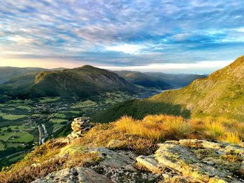 Scenic view of mountains against sky