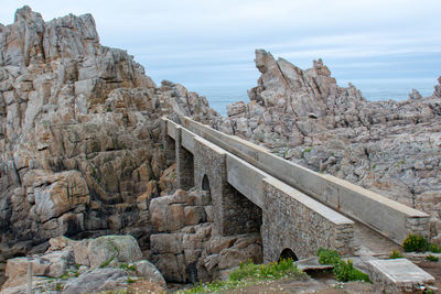 Bridge rock formations on sunny day