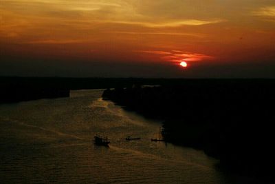 Scenic view of sunset over sea