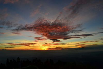 Scenic view of dramatic sky during sunset