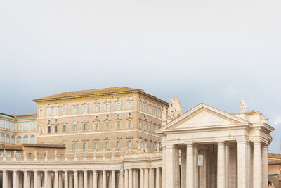 Low angle view of historic building against sky