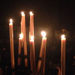 Close-up of lit candle