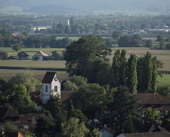 High angle view of townscape against buildings