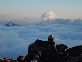 Dramatic sky over mountain range