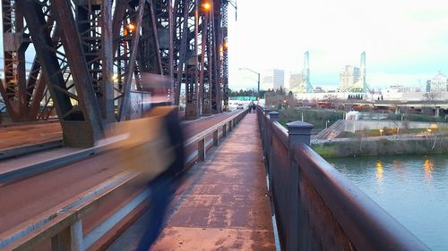 View of bridge over river