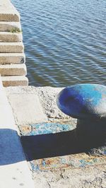 Low section of turtle swimming in lake