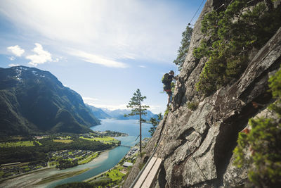 View of mountainous landscape at summer