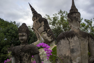 Sculptures in buddha park in vientiane, laos
