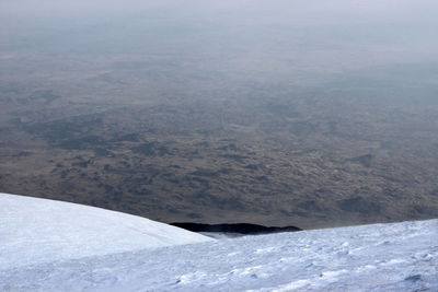 Scenic view of mountains against sky during winter