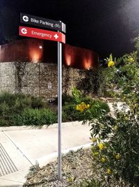 Information sign on field at night