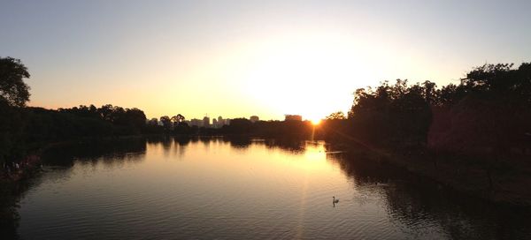 Sunset over lake