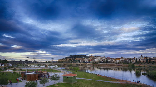 River against cloudy sky