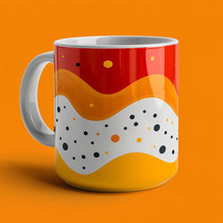 Close-up of coffee cup against yellow background