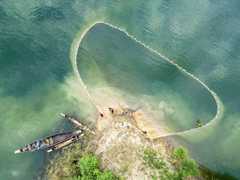 High angle view of sea