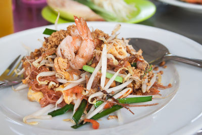 Close-up of meal served in plate