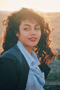 Portrait of young woman smiling