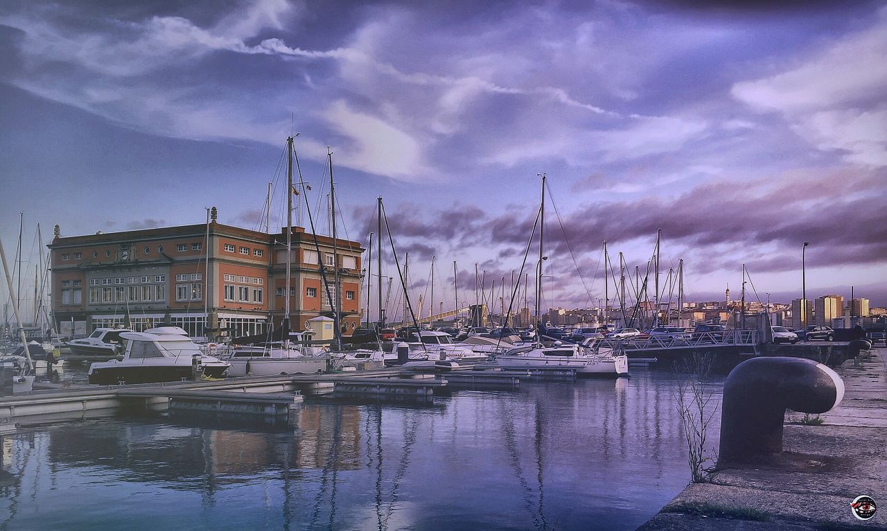 cloud - sky, sky, water, reflection, nautical vessel, transportation, no people, mode of transport, city, building exterior, outdoors, architecture, nature, day