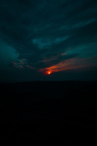 Scenic view of silhouette landscape against sky at sunset