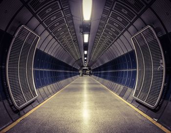 Empty illuminated tunnel