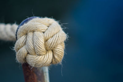 Close-up of rope tied up 