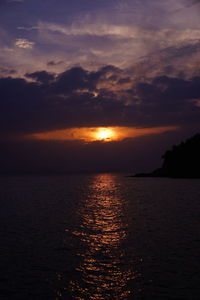 Scenic view of sea during sunset