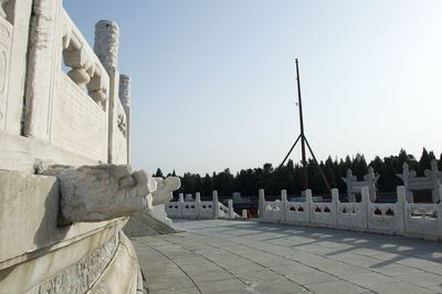 Statue of historic building against sky